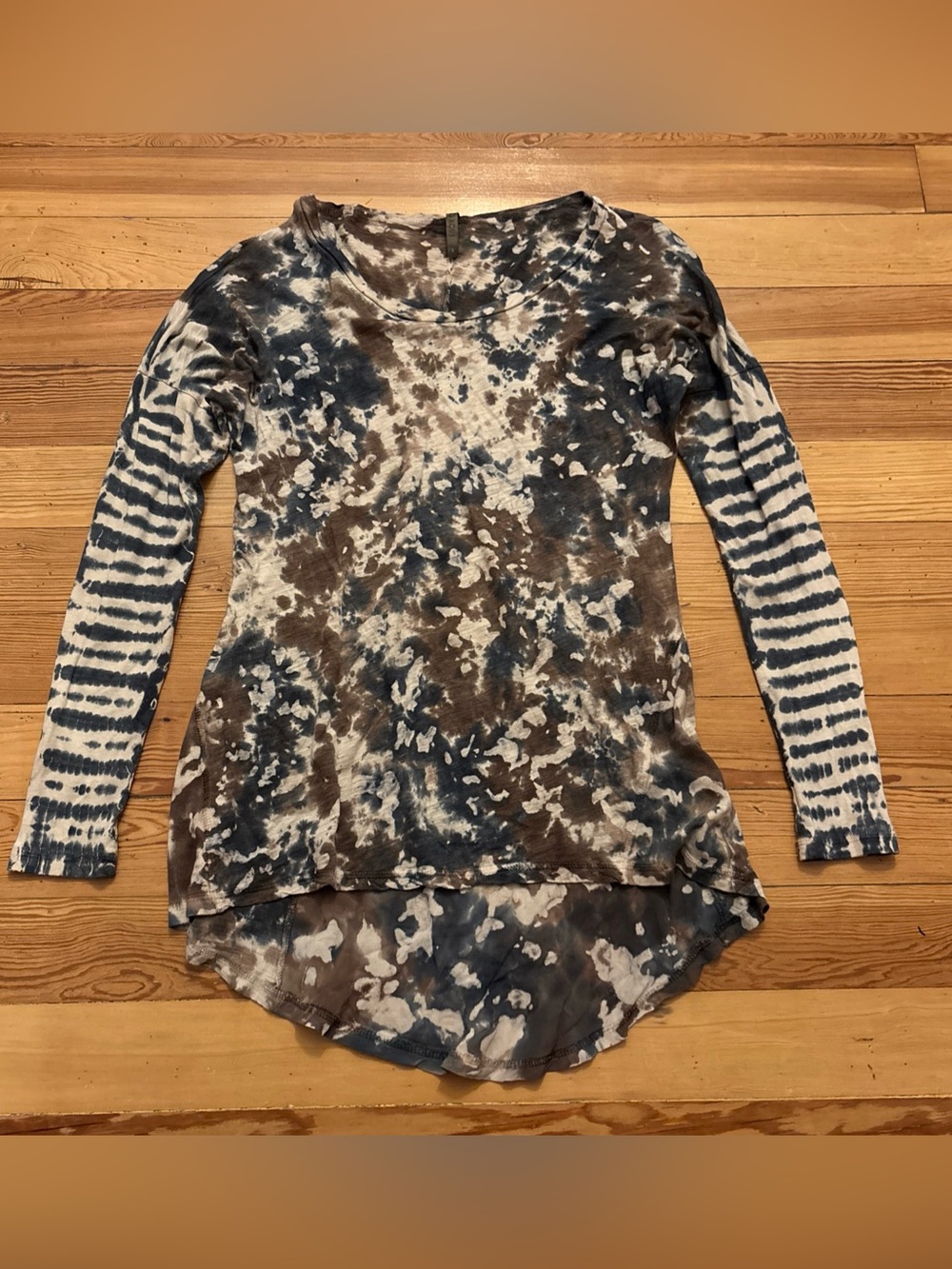XCVI Tie-dye Stretch Jersey Long Sleeve Shirt Top Size Small S